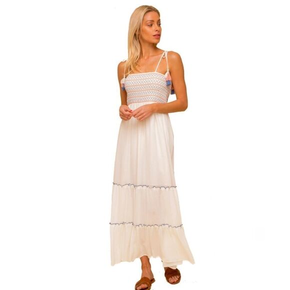 THIS✨OR THAT TASSEL MAXI DRESS- OFF WHITE. Hem & Thread - Picture 2 of 7